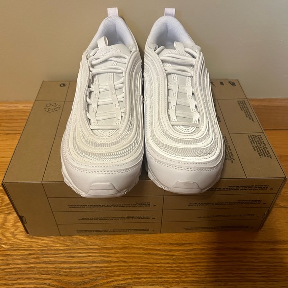 Nike Women’s Air Max 97 Triple White Training Sneaker - Picture 2 of 5